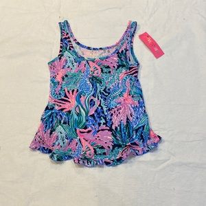 Lily Pulitzer High Tide Navy Ruffle PJ Tank